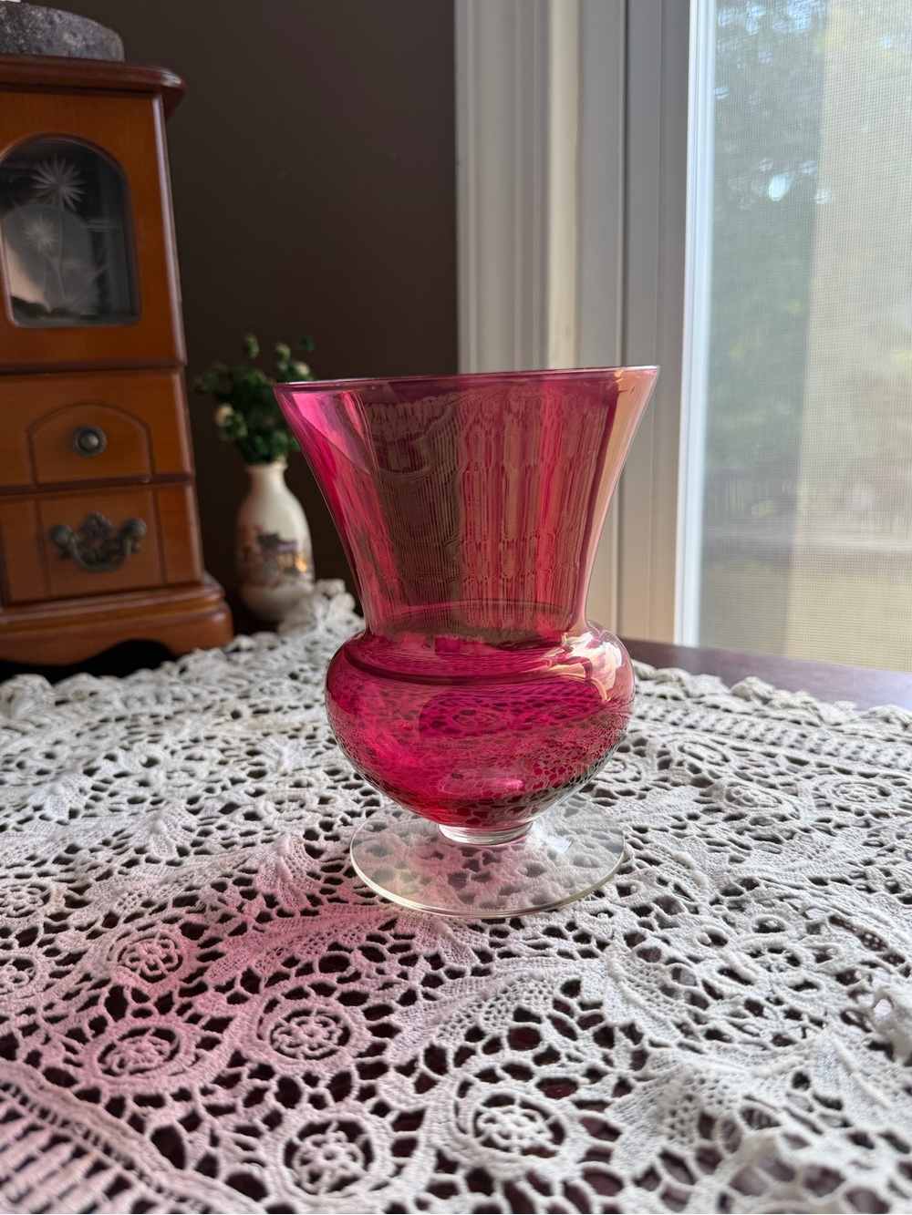 Decorative Pink Glass Accent Vase - Home Accents